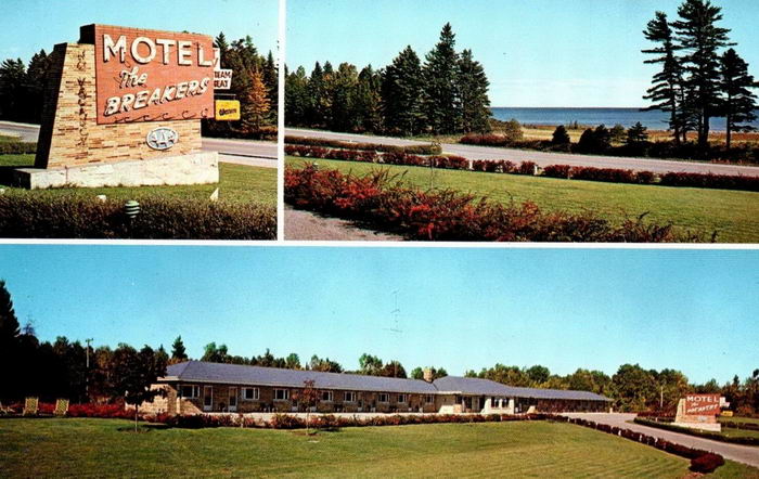 Gray Wolf Lodge (The Breakers Motel) - Old Postcard View
